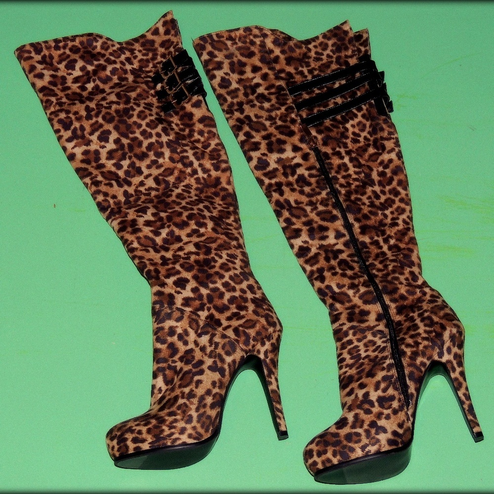High Heeled Leopard Fashion Boots